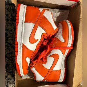Orange & white high top dunks